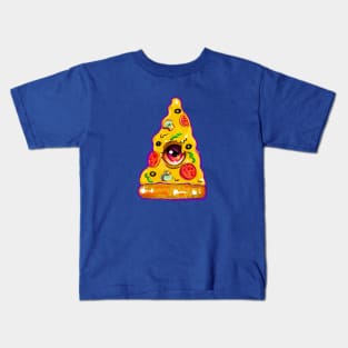 Trippy One Eyed Psychedelic Pizza Kids T-Shirt